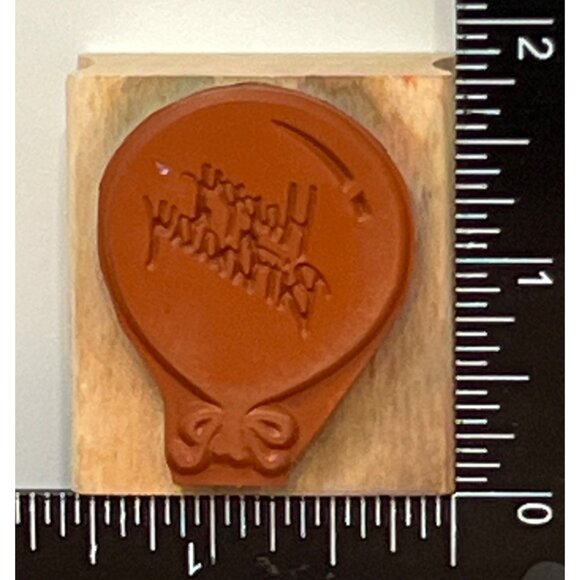 Happy Birthday Balloon Wood Mounted Rubber Stamp By All Night Media 550E06 - Picture 2 of 4